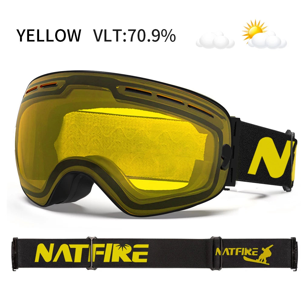 NATFIRE Unisex Anti-Fog Ski Goggles
