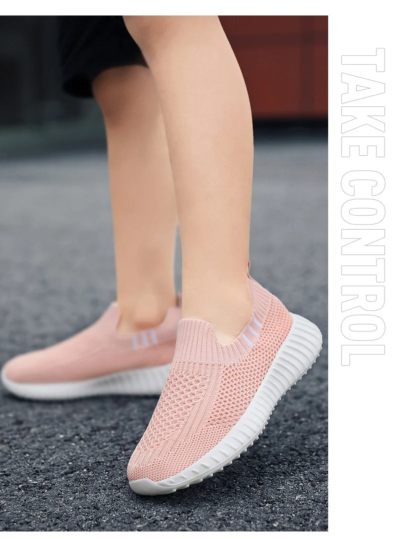Kids' Slip-On Sock-Style Running Trainers