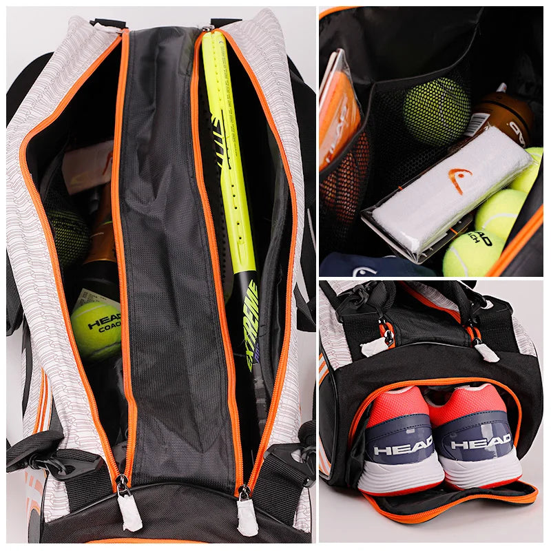 HEAD Tennis Rackets Bag Large Capacity 3-6 Pieces