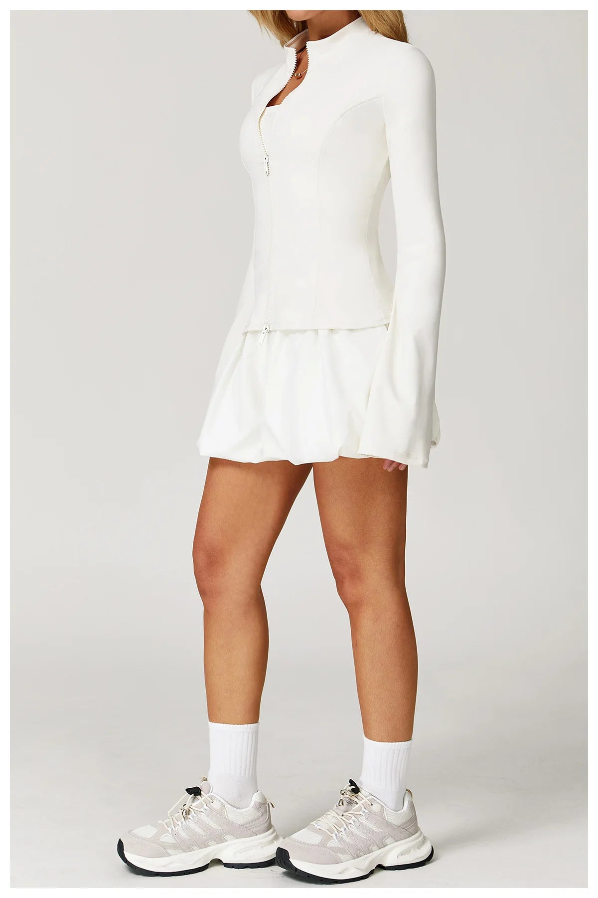 Zipper Jacket Women Yoga T-shirts Solid Sports Top