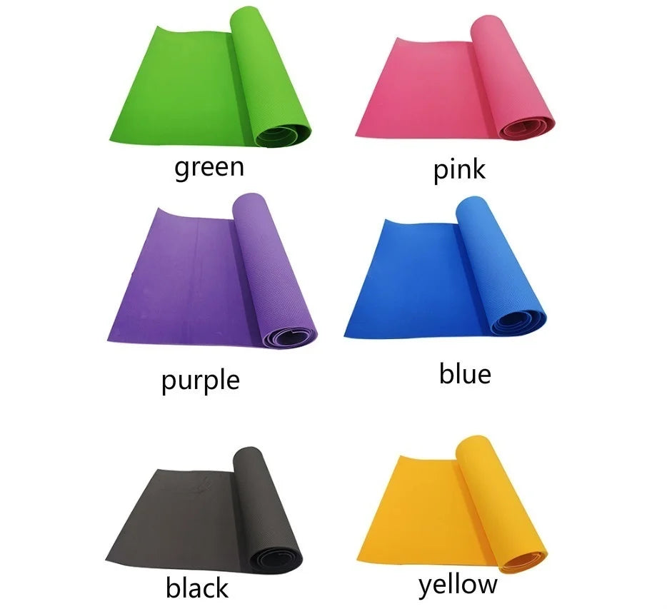 Non-Slip Yoga Mat, 4mm Thick, 173 x 61cm