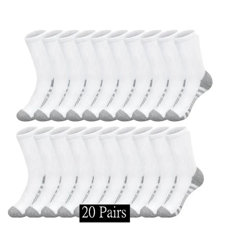 10/20/30 Pairs Men's Classic Crew Socks Unisex Sports