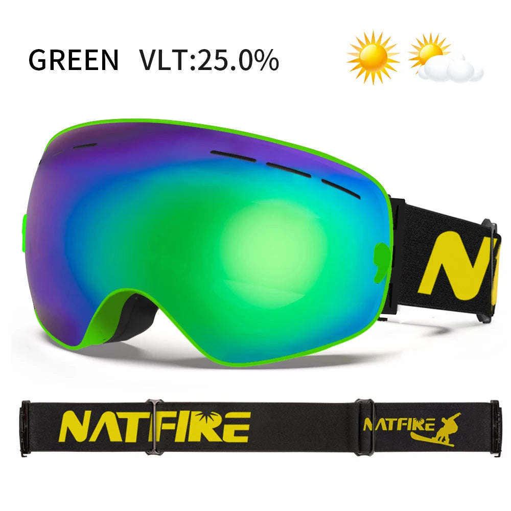 NATFIRE Unisex Anti-Fog Ski Goggles