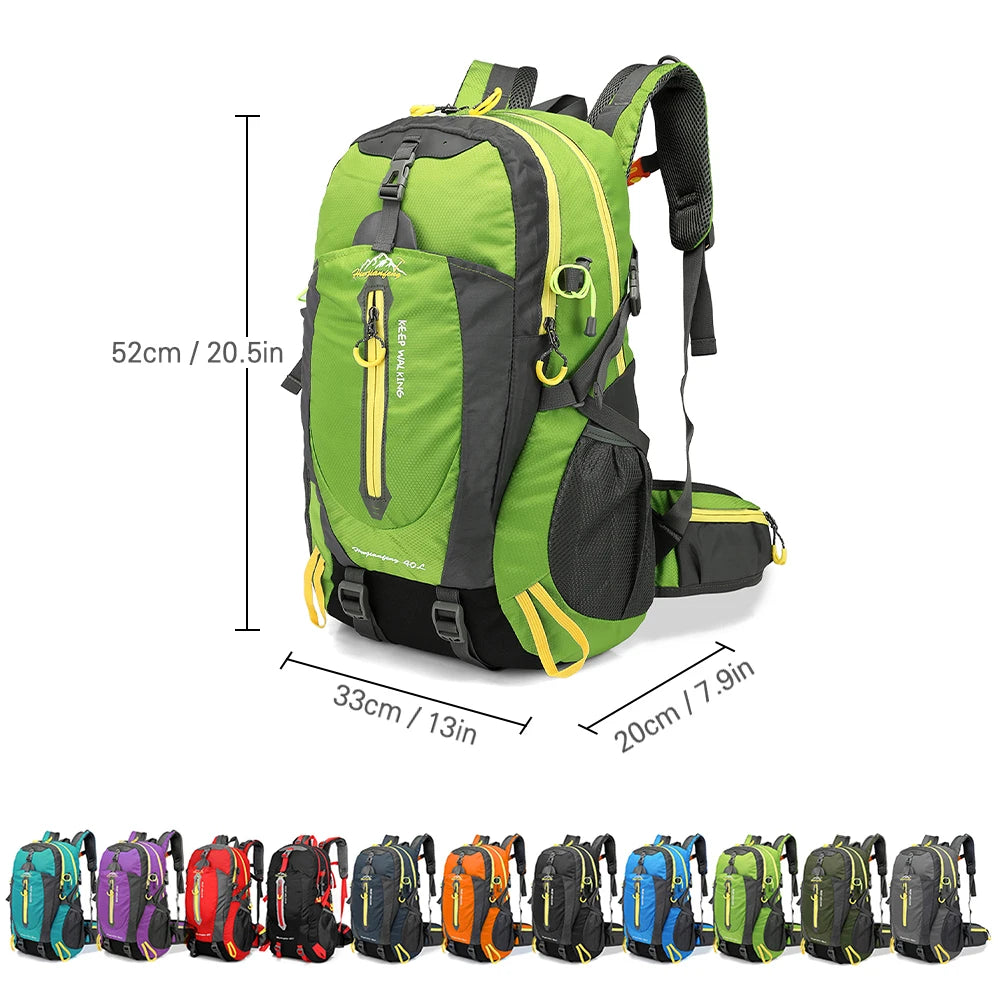 40L Water Resistant Travel Backpack Camping Hiking Laptop