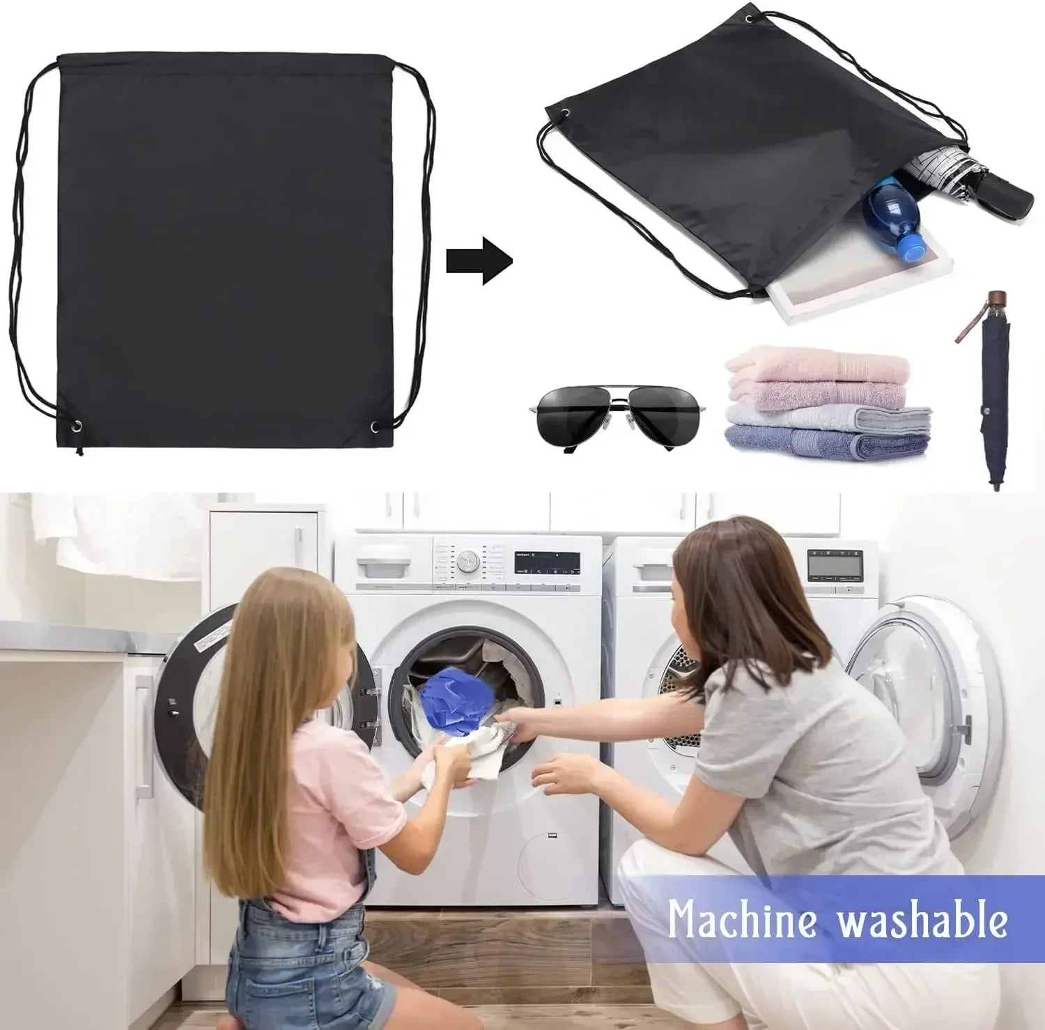 Eco Polyester Bundle Pocket Race Backpack Portable Waterproof