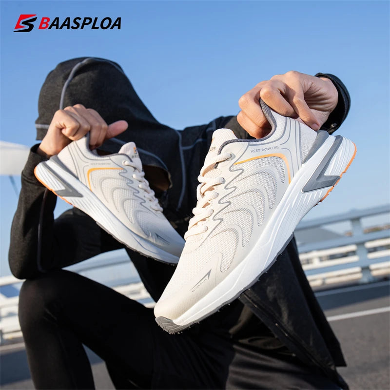 Baasploa Men Professional Running Shoes New Mesh Breathable