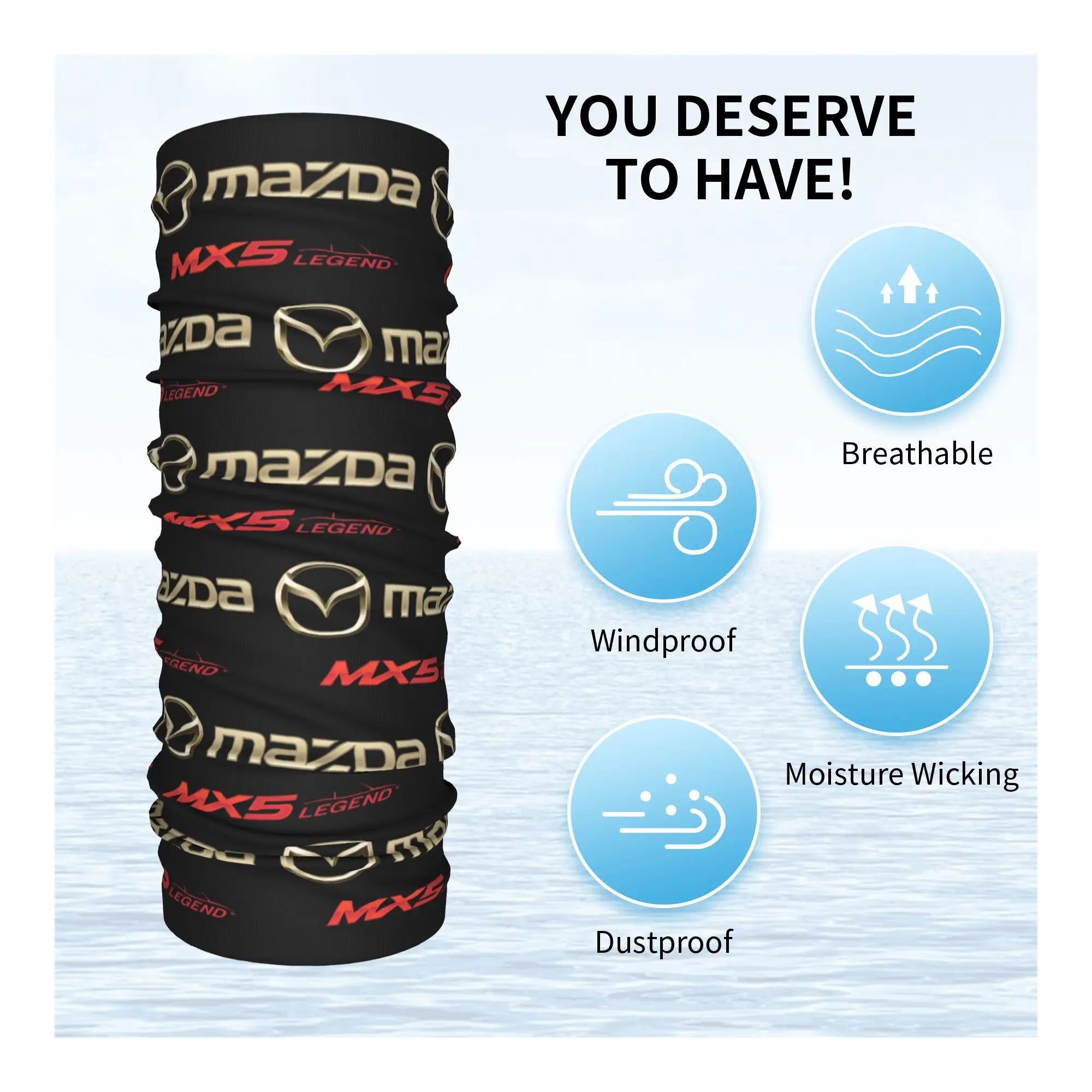 Custom M-Mazdas MX-5 Bandana Neck Gaiter Hiking Cycling