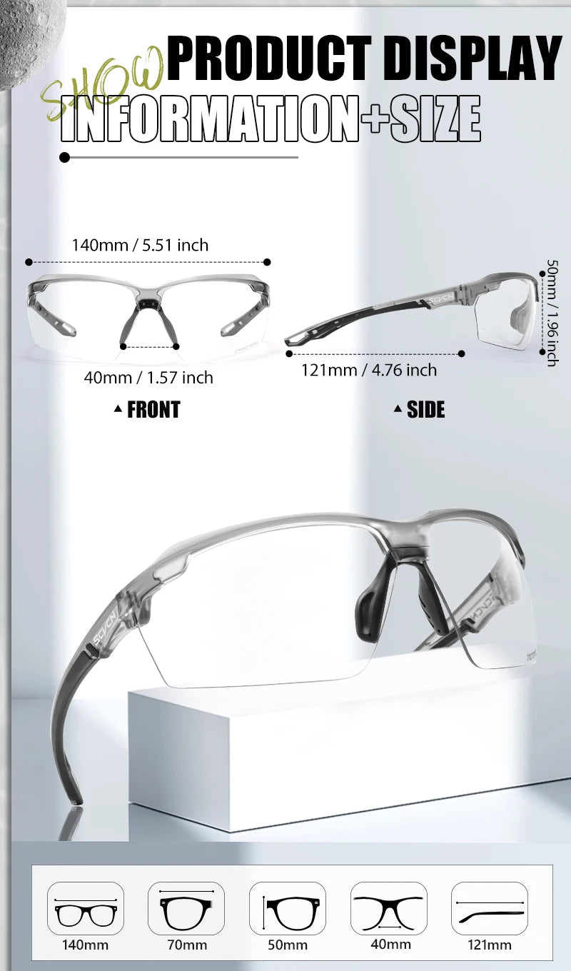 SCVCN Photochromic Cycling Glasses Men MTB Cycling Sunglasses
