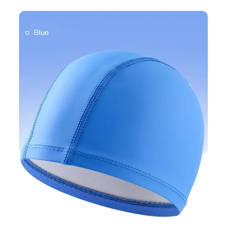 PU Coated Swimming Cap Unisex Comfortable Summer Swimming