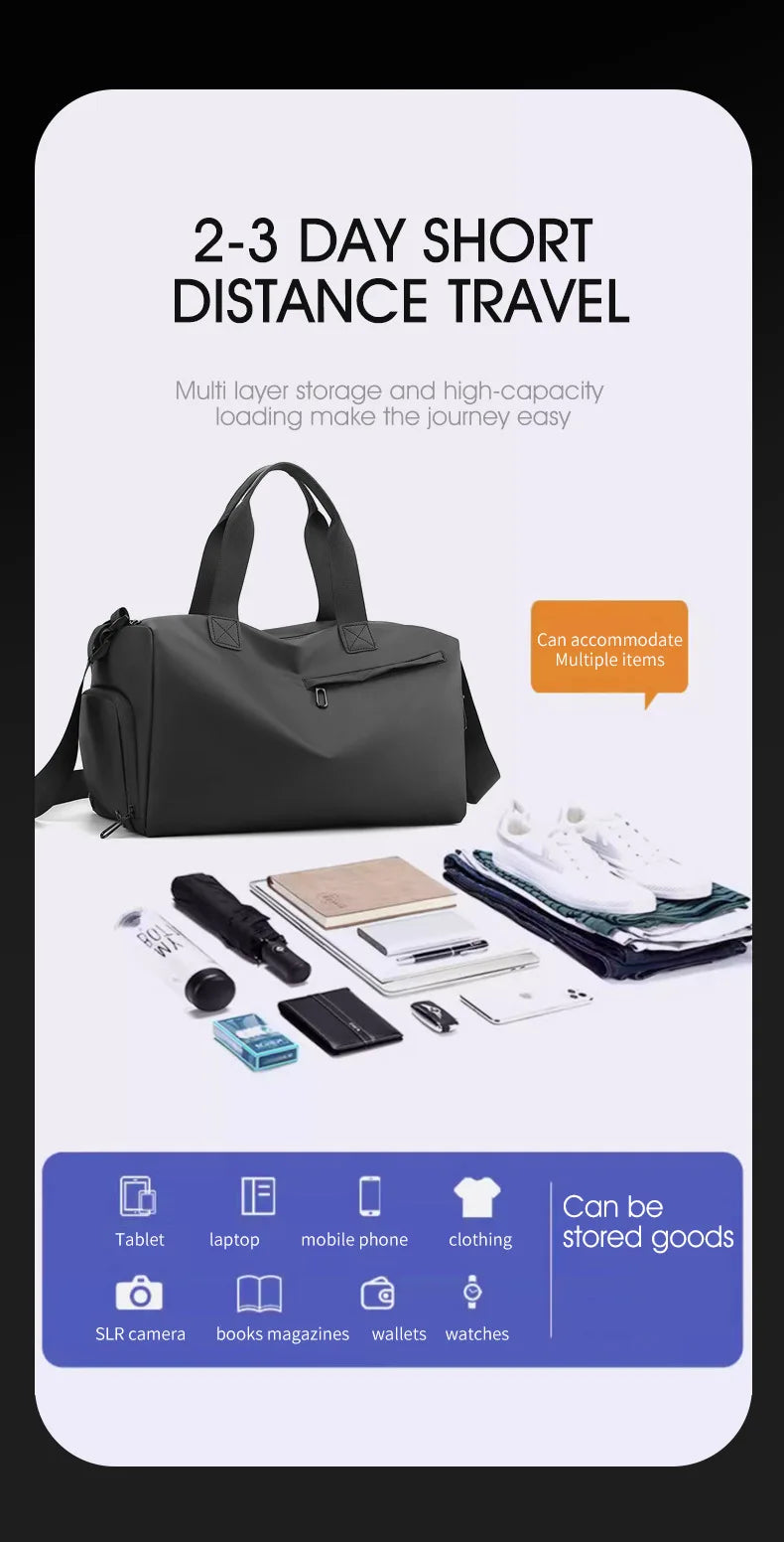 Zipper Large Capacity Oxford Travel Bags Solid Fitness