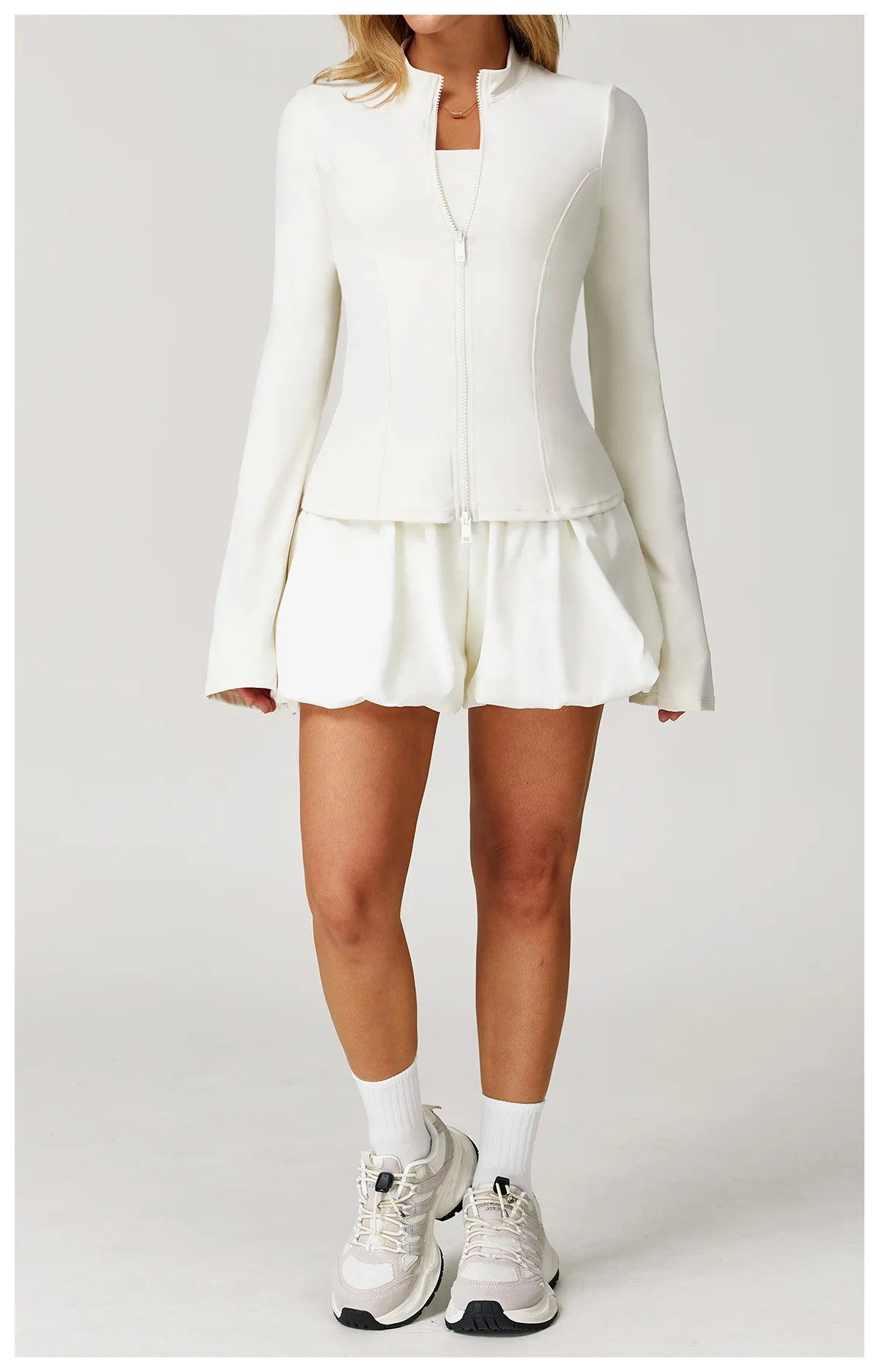 Zipper Jacket Women Yoga T-shirts Solid Sports Top