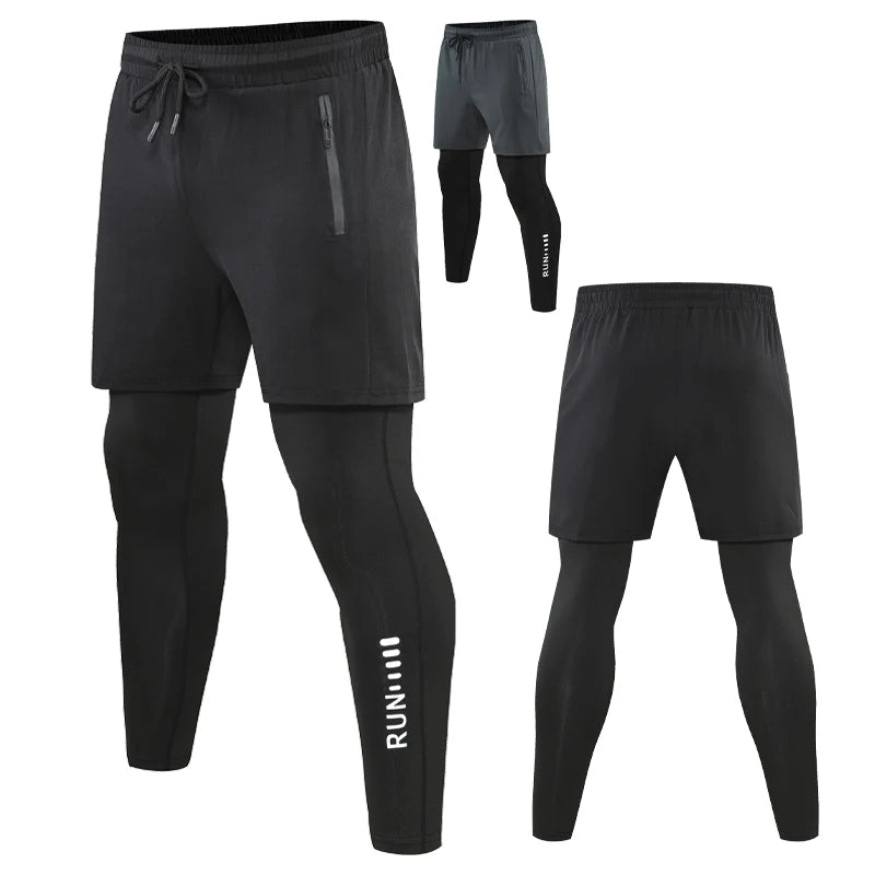 Men's 2-in-1 Double-Layer Running Trousers, image 4 of 20
