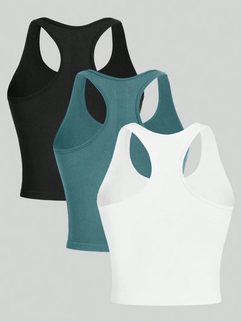 Women's Racerback Yoga Vest, Pack of 3, image 3 of 14