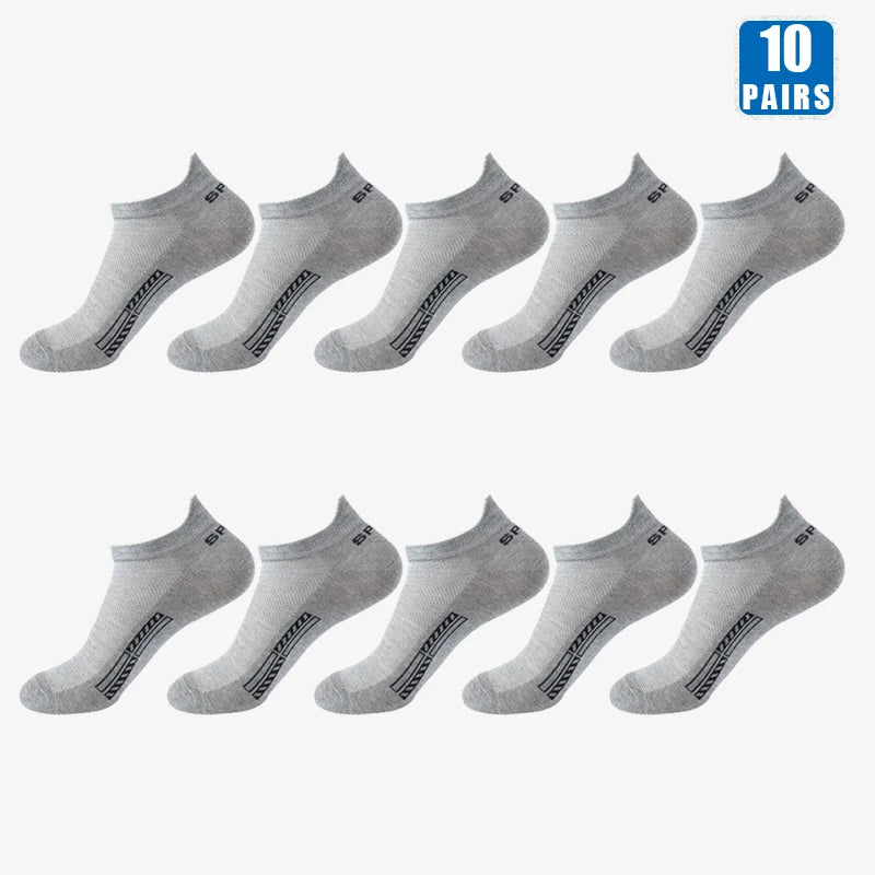 Men's Cotton Short Socks, 5 or 10 Pairs