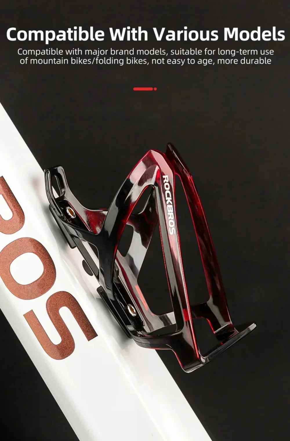 ROCKBROS Cycling Water Bottle+Water Bottle Holder 2-Piece Set