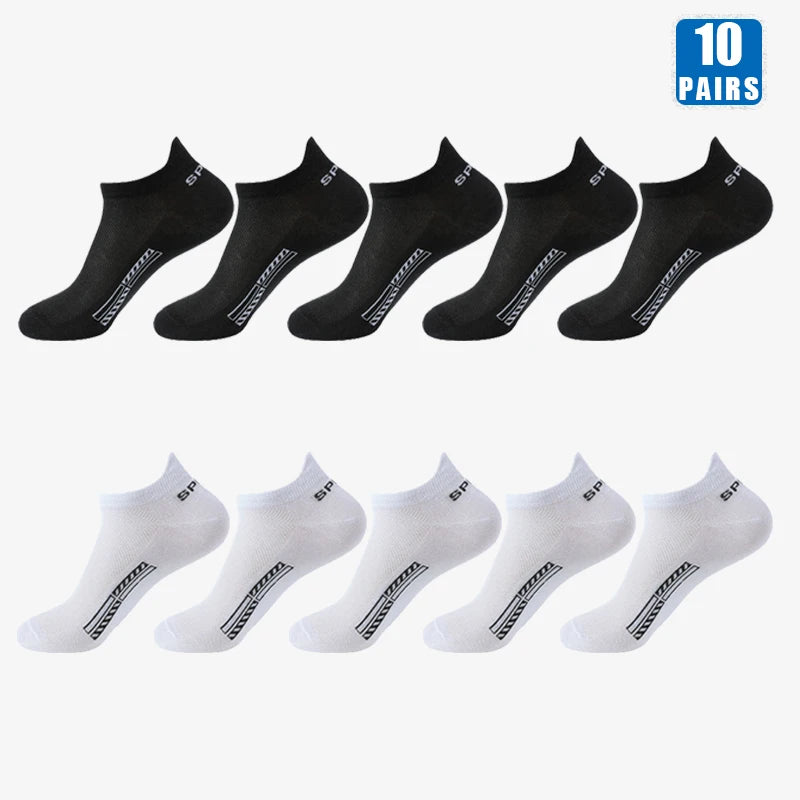 Men's Cotton Short Socks, 5 or 10 Pairs