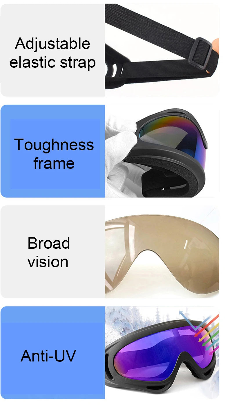 Skiing Goggles Cycling Motorcycle Windproof Goggles Anti-fog UV400