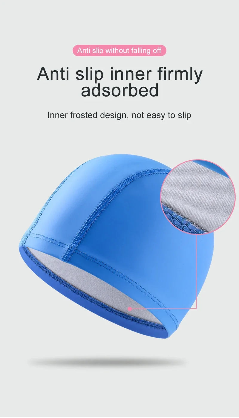 PU Coated Swimming Cap Unisex Comfortable Summer Swimming