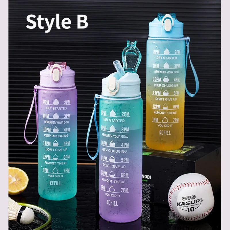 Motivational Sport Water Bottle, Leakproof Drinking Bottles, Outdoor