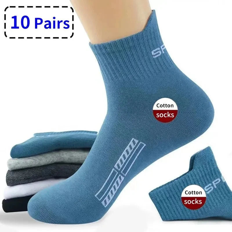 10/20Pairs High Quality Men's Socks Casual Breathable Cotton