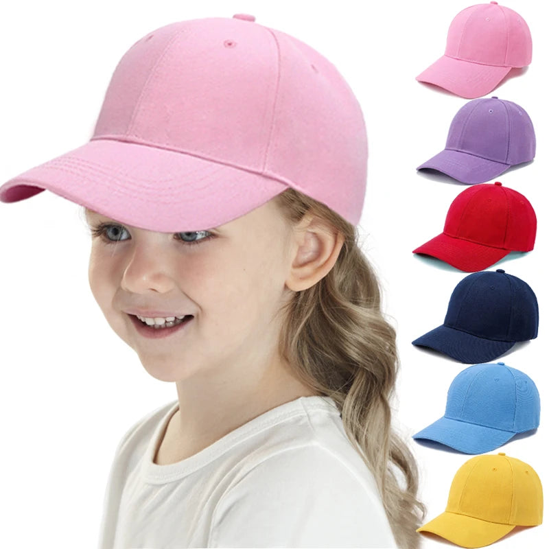 Fashion Candy Color Kids Baseball Cap Sun Protection
