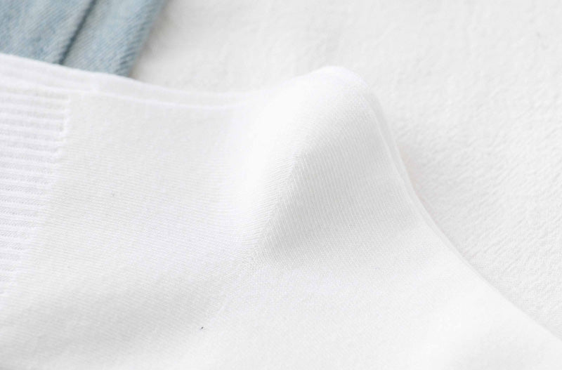 5 Pairs Men Crew Socks Black White Middle