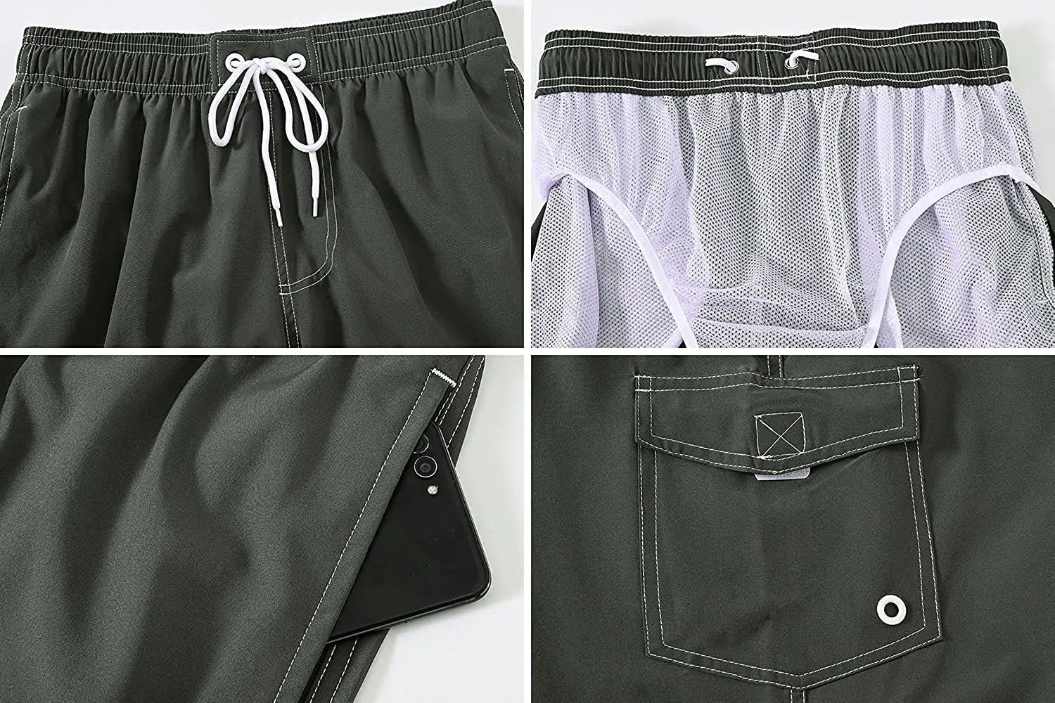 Men's Summer Beach Shorts Swimsuits Mesh Lined Swimwear