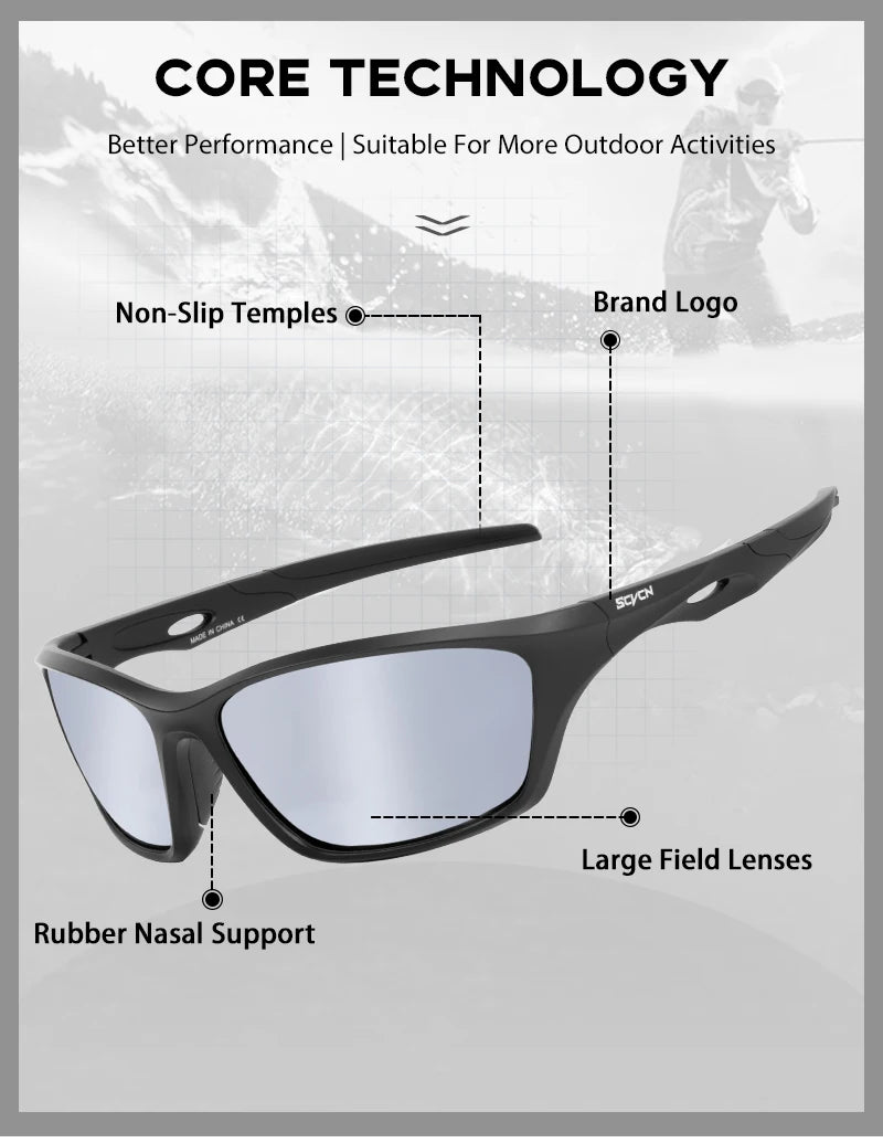 SCVCN New Outdoor Polarized Sunglasses Bike Cycling Glasses