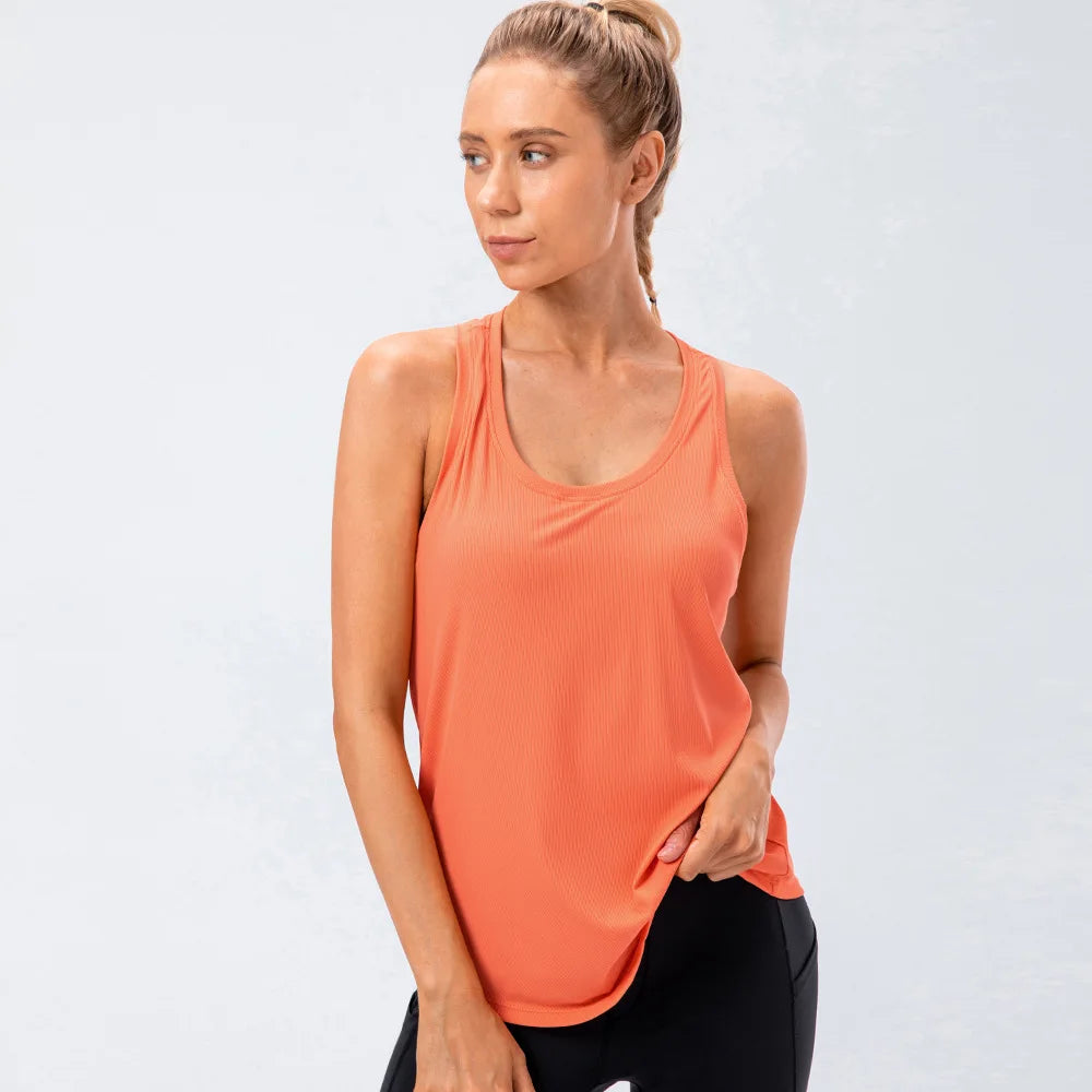 Women Sport tank Tops Loose Yoga Tops Quick