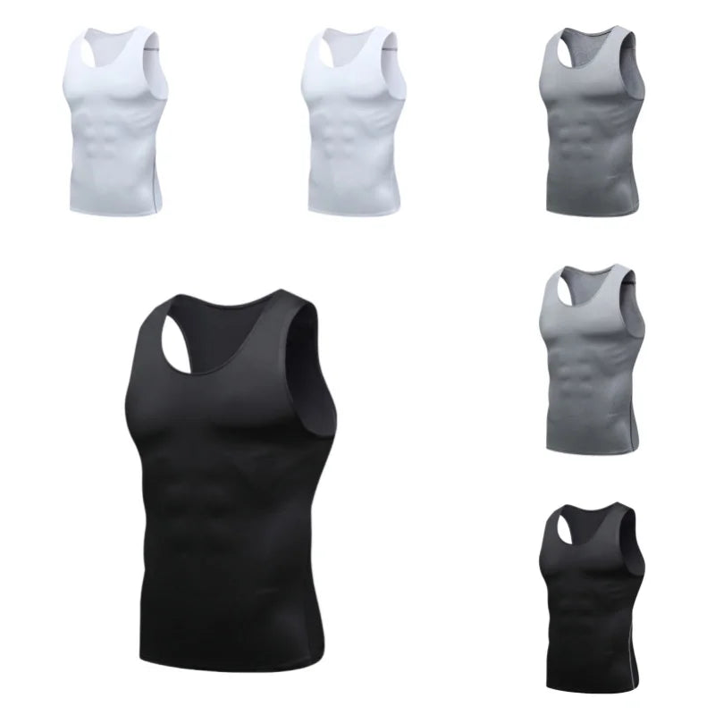Men's Quick-Dry Compression Gym Vest, image 2 of 11