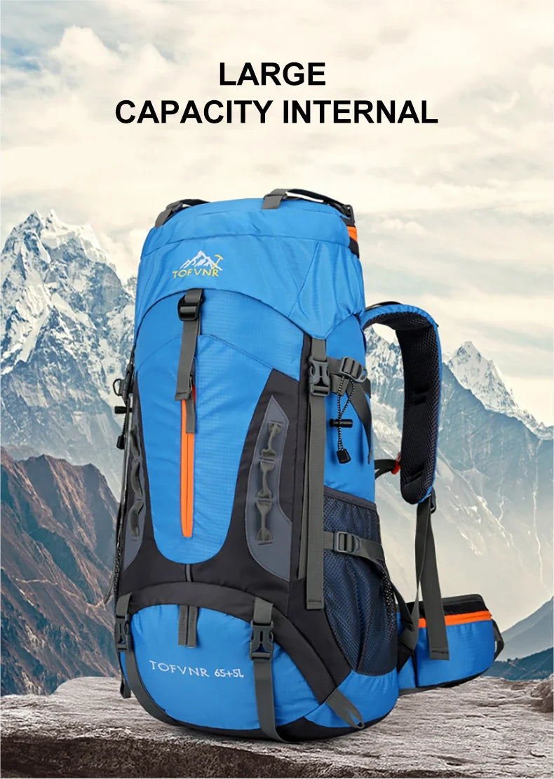 70L Camping Backpack Men's Travel Bag Climbing Rucksack