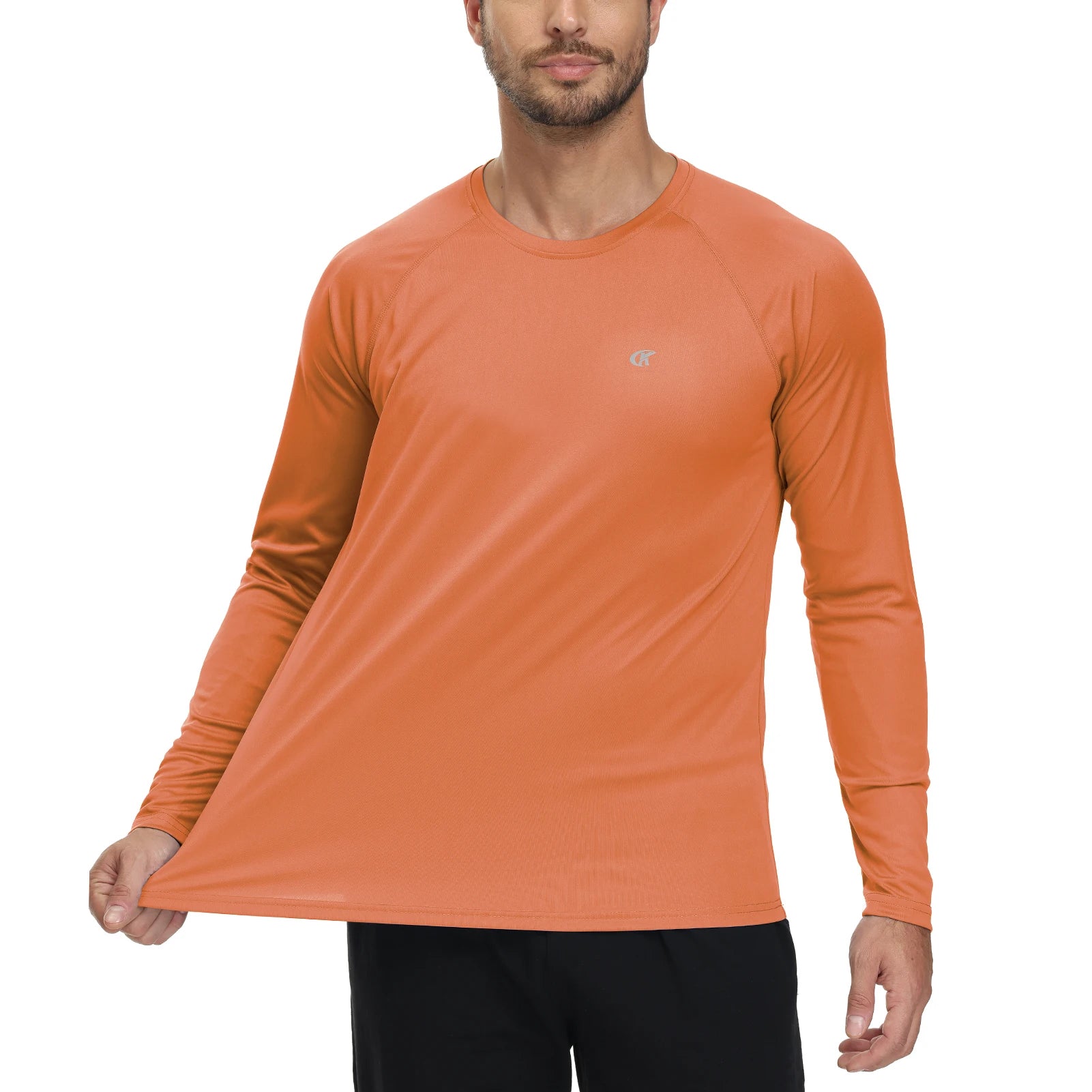 Men UPF 50+ Long Sleeve T-Shirt, Rash Guard