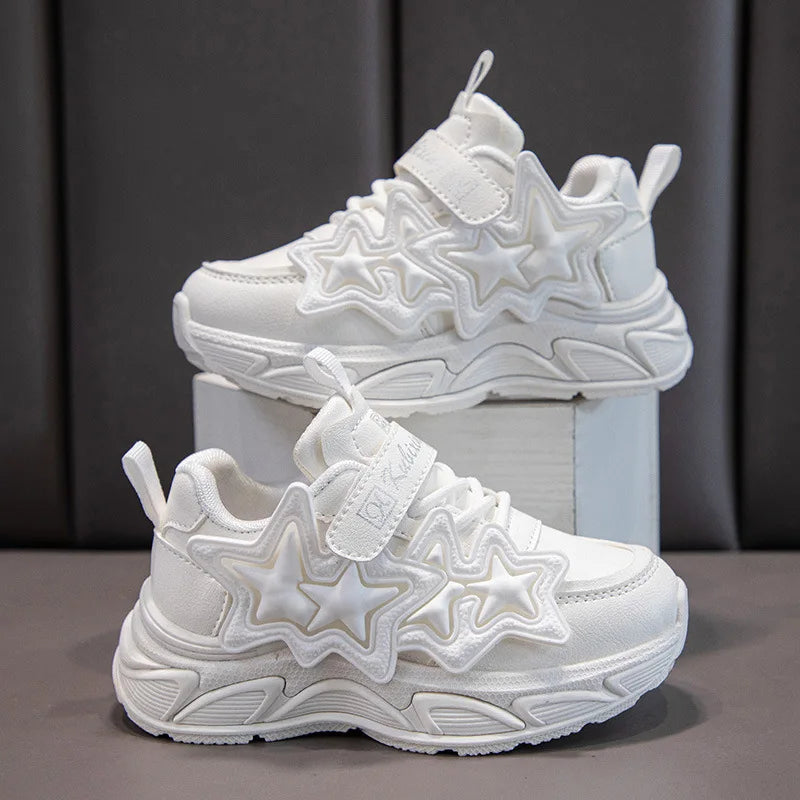 Girls' Chunky Platform Trainers, PU Leather