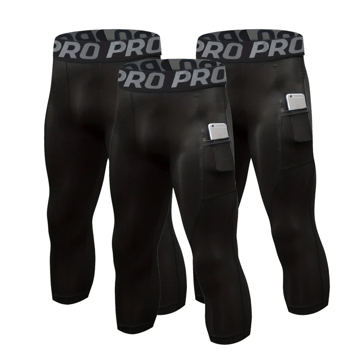 Men's 3/4 Quick-Dry Compression Tights