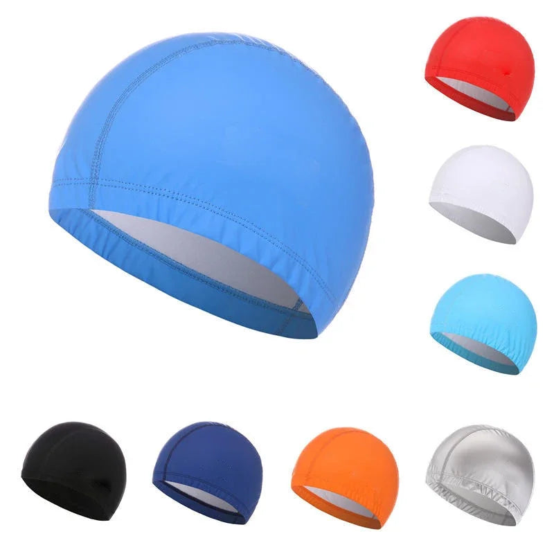PU Coated Swimming Cap Unisex Comfortable Summer Swimming