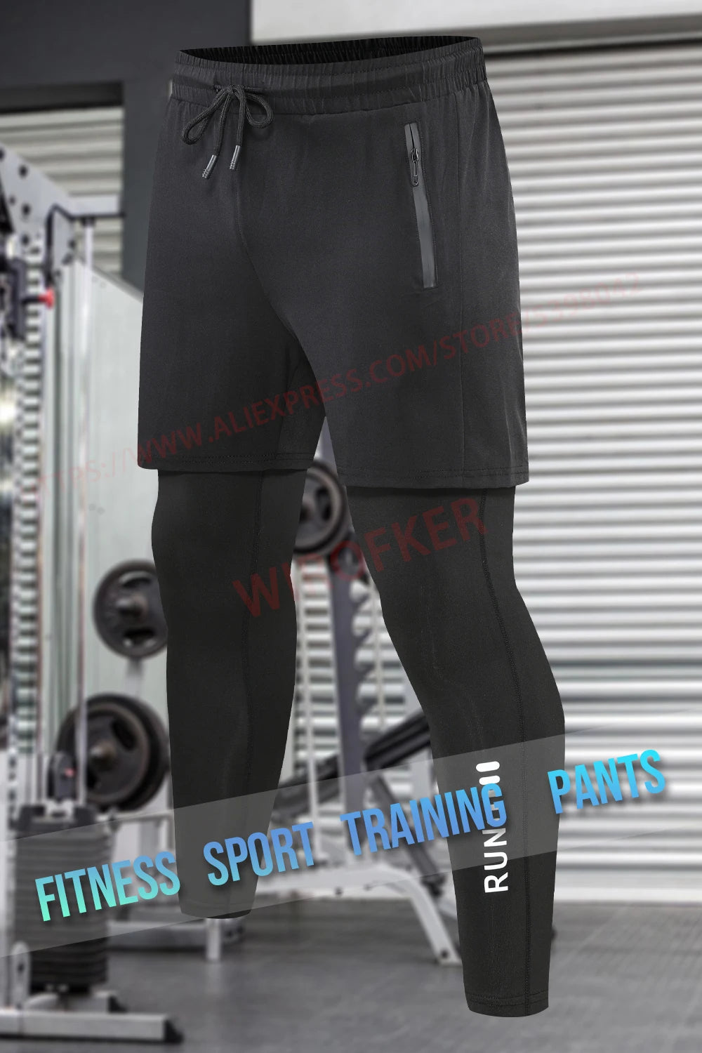 Men Run Trouser 2 1 Double Layer Pant