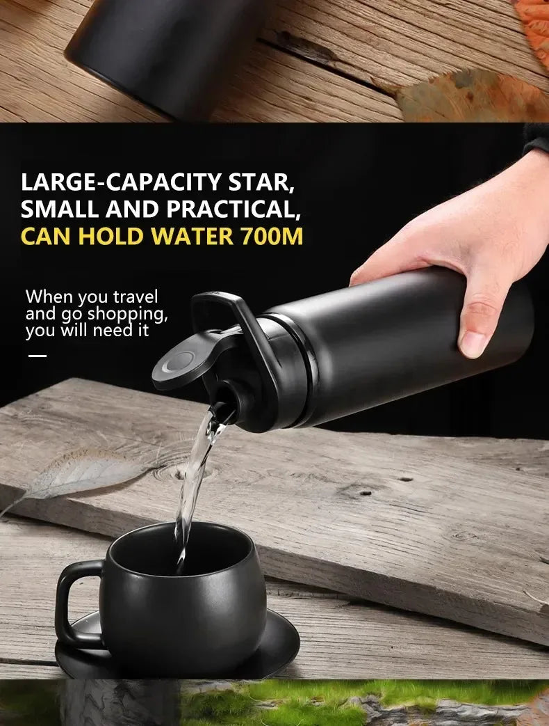 Portable Stainless Steel Water Bottle Bicycle Riding Drinking