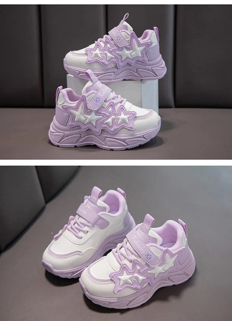 Autumn Girls Sneaker Children Chunky Shoes PU Leather