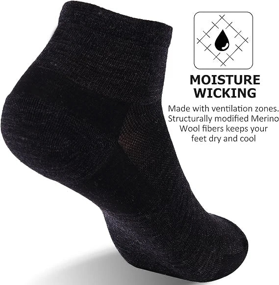 65% Merino Wool Ankle Socks Men Women Merino