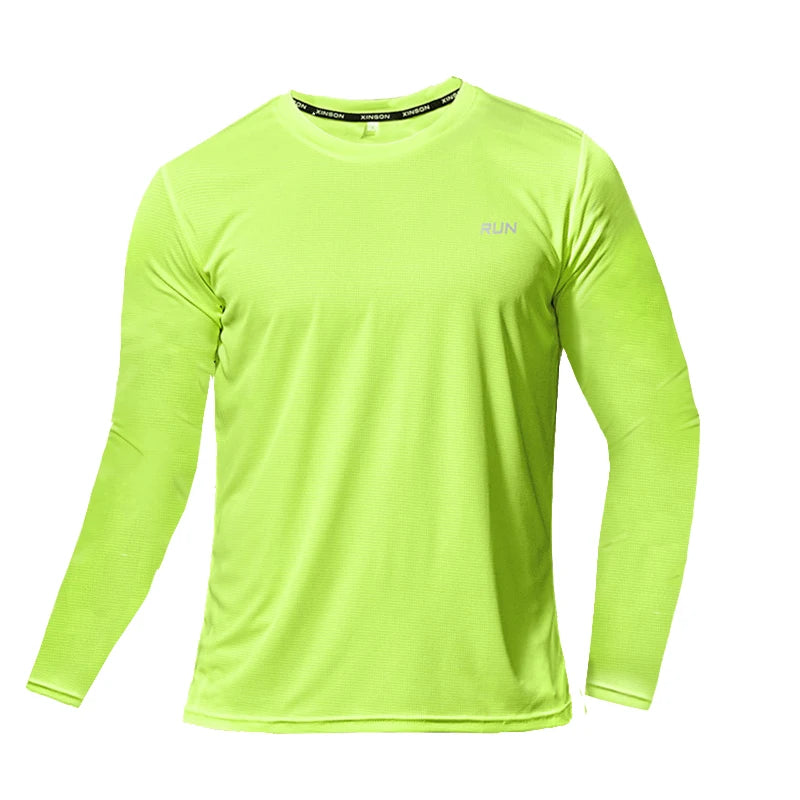 Summer Ice Silk Long Sleeve T-Shirt Men 2023