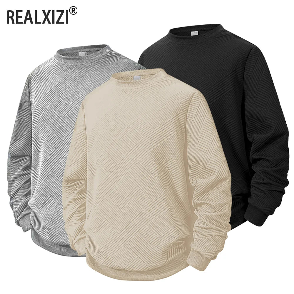 Spring Autumn Men's Casual Pullover Sweater Crew Neck