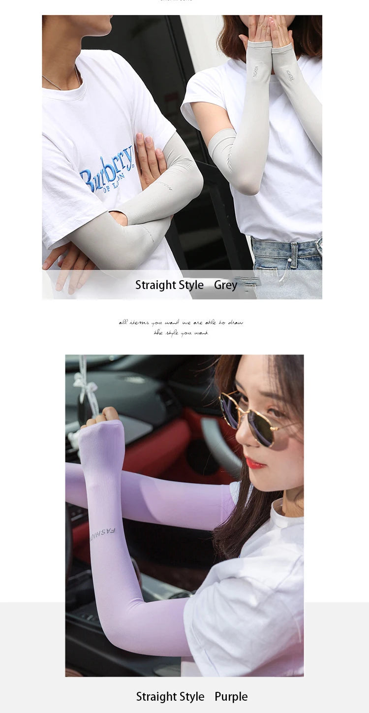 Anti-UV Arm Covers Men Women Cycling Fingerless Gloves