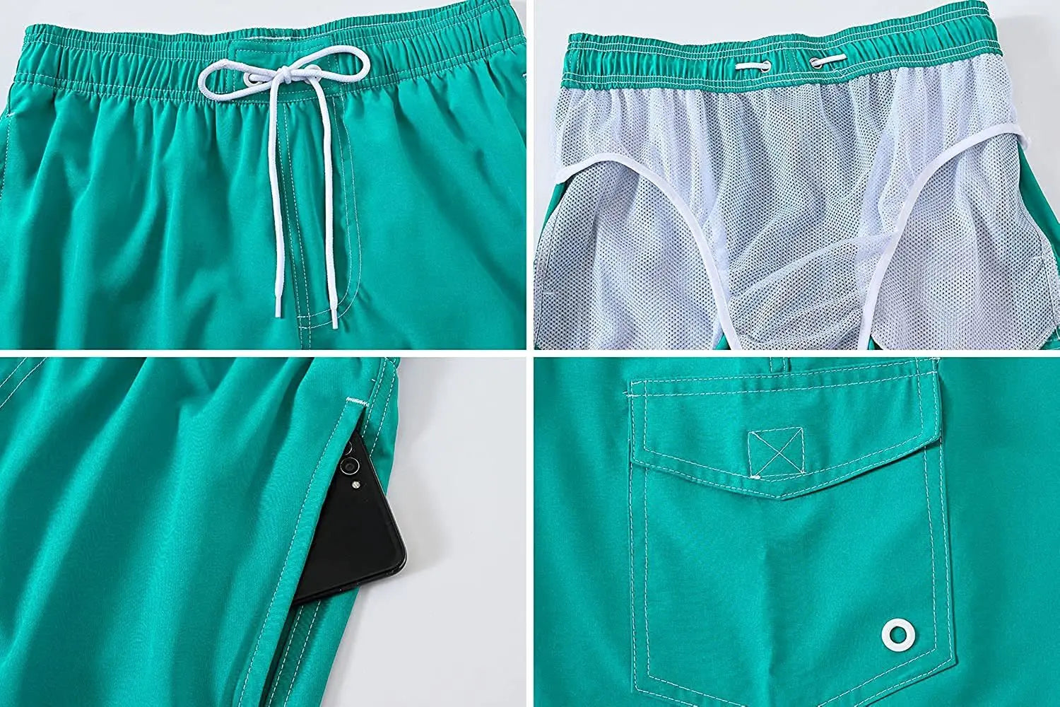 Men's Summer Beach Shorts Swimsuits Mesh Lined Swimwear