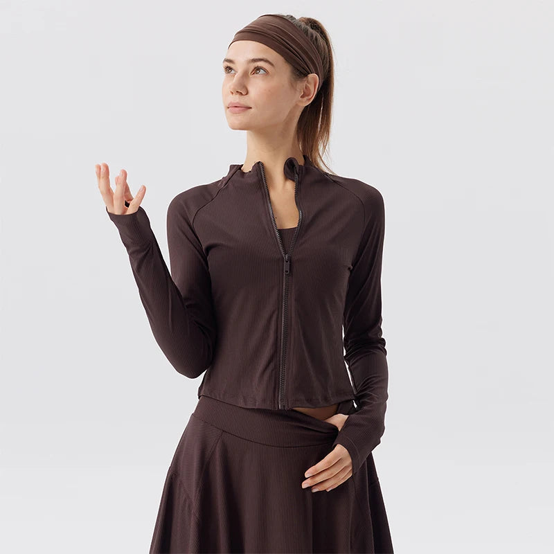 Summer Yoga Coat Women Yoga Fitness Wear Zipper