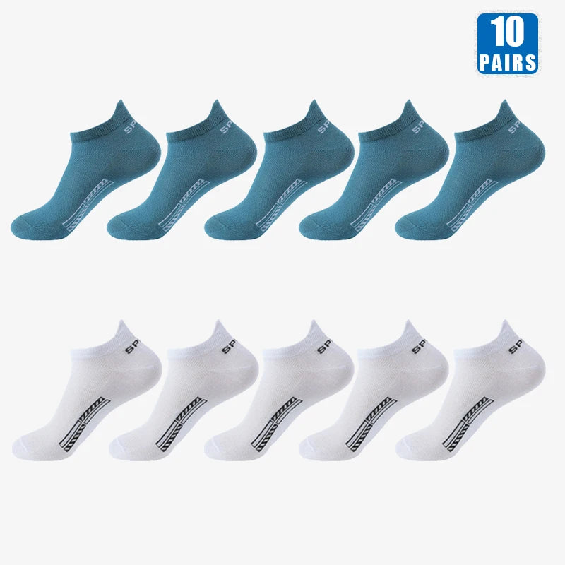 5/10 Pairs Cotton Men's Short Socks Crew Ankle
