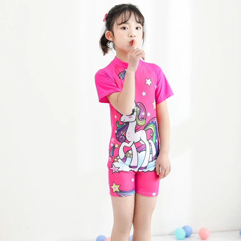 Kids' Short-Sleeve One-Piece Swimsuit