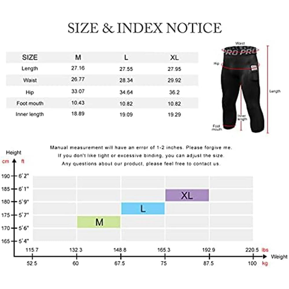 3/4 Compression Pants Men Quick Drying Gym Mens