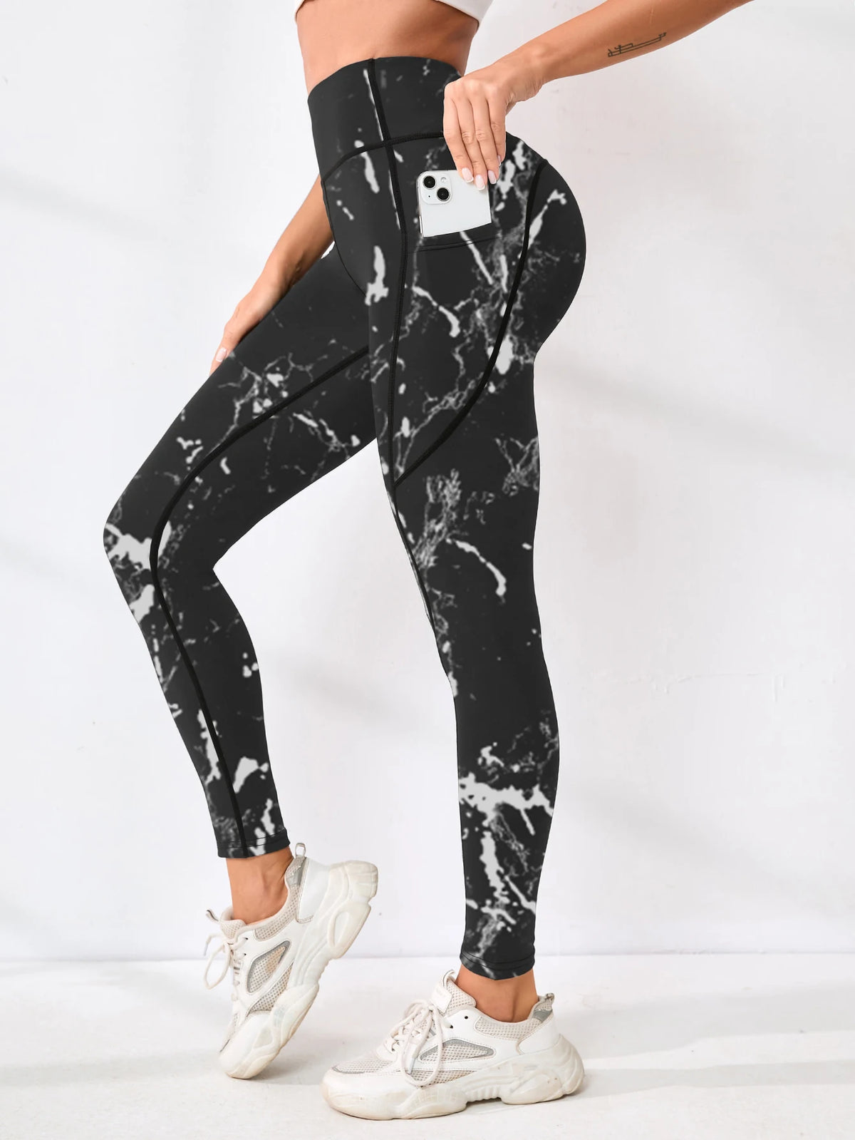 Women's Printed High-Waist Pocket Leggings, image 14 of 14