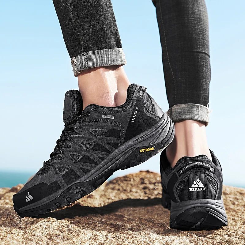 HIKEUP New Arrival Mens Hiking Shoes Breathable Lace