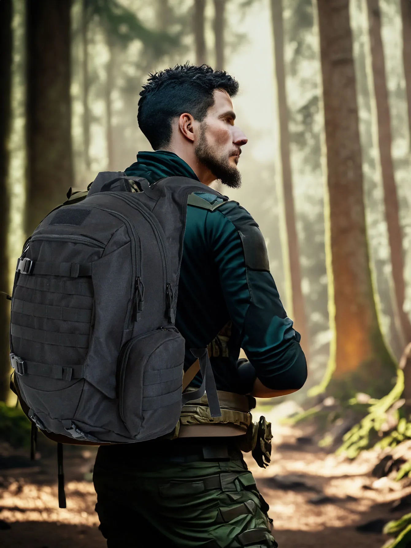 45L Waterproof Fishing Hunting Backpack Outdoor Rucksacks Tactical